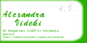 alexandra videki business card